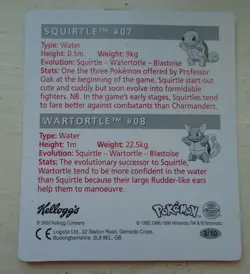 SQUIRTLE / WARTORTLE 3D POKEMON KELLOGGS CARD 2000 - Image 5