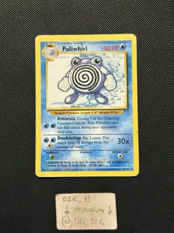 Pokemon 1999 WOTC Base Set - Poliwhirl - 38/102 - Non Holo Uncommon - MP-HP - Image 1
