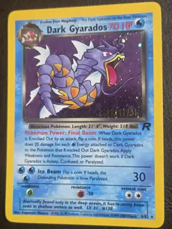 Dark Gyarados (Prerelease) 08/82 Wotc Promo Holo Pokemon Card Vintage - Image 1
