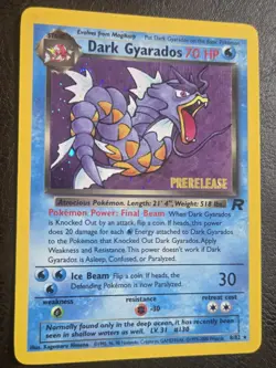 Dark Gyarados (Prerelease) 08/82 Wotc Promo Holo Pokemon Card Vintage - Image 2
