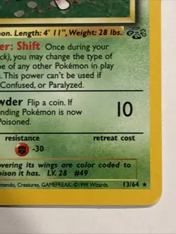 Venomoth 13/64 Jungle Holo Pokemon TCG MP Vintage Awesome Card 🔥 - Image 4