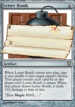 Letter Bomb Magic mtg Moderate Play, English Unhinged x1 - Image 1