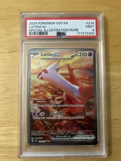 2024 POKEMON SSP EN LATIAS EX SPECIAL ILLUSTRATION RARE 239/191 PSA 9 MINT - Image 1