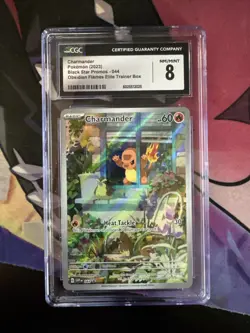 2023 POKEMON SVP EN-SV BLACK STAR PROMO #044 CHARMANDER CGC 8 - Image 1