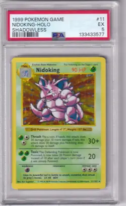 1999 Pokemon Game Nidoking-Holo Shadowless #11 PSA EX 5 - Image 1