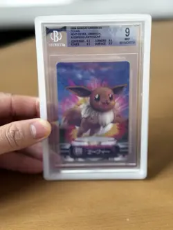 Pokemon Lenticular Evo Eevee, Umbreon, & Espeon 2004 Bandai Carddass BGS 9 MINT - Image 3