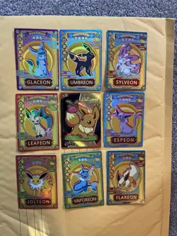 Complete Eeveelutions Set 9 Cards - Baby Eif Pokemon Chinese Eevee Umbreon Plus - Image 1
