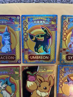 Complete Eeveelutions Set 9 Cards - Baby Eif Pokemon Chinese Eevee Umbreon Plus - Image 3