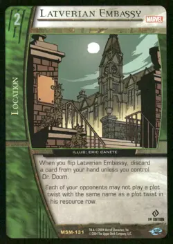 Latverian Embassy 2004 Marvel vs System Spider-Man TCG Card (NM) - Image 1