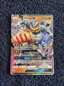 Pokemon TCG: Machamp GX (64/147) Full Art Holo - Sun & Moon Burning Shadows -NM - Image 1