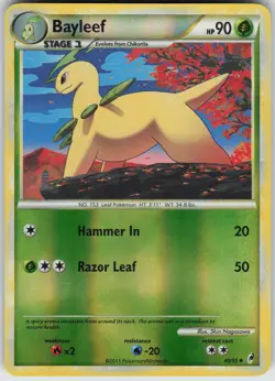 Pokemon Bayleef 40/95 Call of Legends Uncommon NM - Image 1