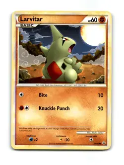 Larvitar 51/95 Common HGSS Unleashed Pokemon Near Mint - Image 1