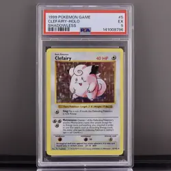 1999 Pokemon Clefairy Holo 5/102 Shadowless PSA 5 EX Base Set - Image 1