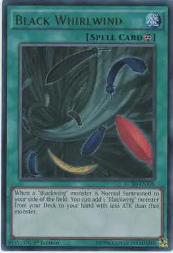 Yugioh Black Whirlwind LC5D-EN138 Ultra Rare 1st Edition LP - Image 1