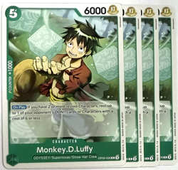 4x One Piece OP09-036 C Monkey.D.Luffy - English - Playset - TCG - Mint - Image 1