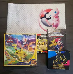 Pokemon Mixed Lot (Cards, Game Mat, Book, NIB Board Game, NIB Battle Deck, Box) - Image 2
