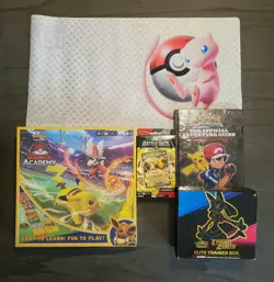 Pokemon Mixed Lot (Cards, Game Mat, Book, NIB Board Game, NIB Battle Deck, Box) - Image 5