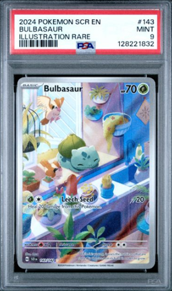 Pokemon PSA Bulbasaur Sv07: Stellar Crown 143/142 Illustration Rare Holo 2024 - Image 1