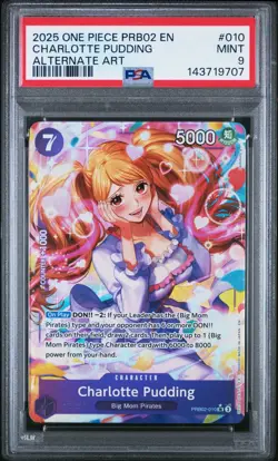 Charlotte Pudding PSA 9 Alternate Art Super Rare One Piece PRB02 #010 - Image 1