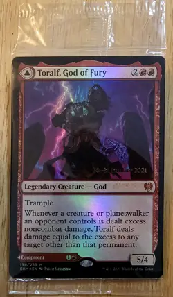 X 1 Toralf, God of Fury Toralf's Hammer FOIL PROMO SEALED NM-M KHM 154 MTG - Image 1