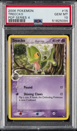 2006 POKEMON POP SER 4 #15 TREECKO PSA 10 - Image 1