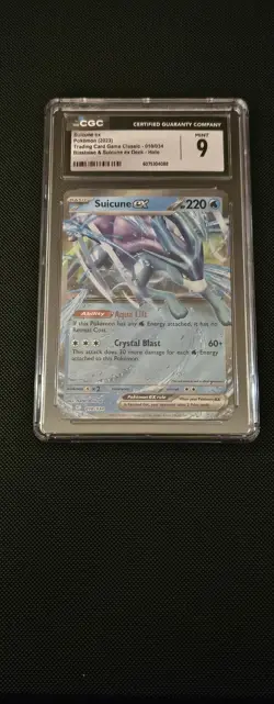 Suicune ex 010/034 CGC 9 Mint Holo Pokemon 2023 Blastoise Deck - Image 1