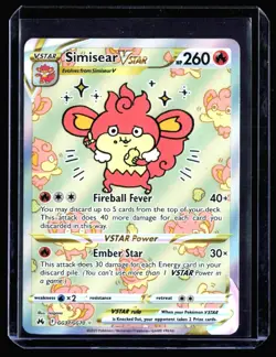 2023 Crown Zenith Simisear VSTAR #GG37 Galarian Gallery Holo Pokemon Card - Image 1