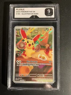 Pokemon 2023 Paradox Rift Illustration Rare PLUSLE #193 Sigma 9 Mint Full Art - Image 1