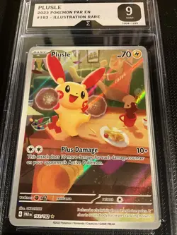 Pokemon 2023 Paradox Rift Illustration Rare PLUSLE #193 Sigma 9 Mint Full Art - Image 2