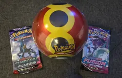 Pokemon Poke Ball Tin w/ Fusion Strike & Temporal Forces Booster Packs Sealed - Image 2