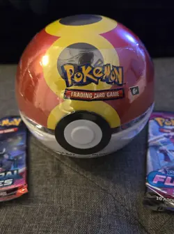 Pokemon Poke Ball Tin w/ Fusion Strike & Temporal Forces Booster Packs Sealed - Image 3