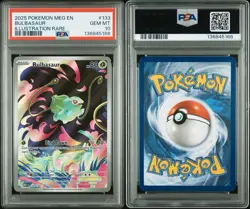 2025 POKEMON MEG EN-MEGA EVOLUTION ILLUSTRATION RARE #133 BULBASAUR PSA 10 - Image 3