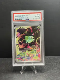 Pokemon Mega Evolution Bulbasaur Illustration Rare 133/132 PSA 10 - Image 1