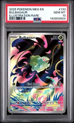 2025 Pokemon Bulbasaur Illustration Rare #133/132 PSA 10 GEM MINT MEG EN - Image 1