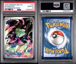 2025 Pokemon Bulbasaur Illustration Rare #133/132 PSA 10 GEM MINT MEG EN - Image 3