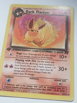 1ST EDITION Dark Flareon 35/82 PL 2000 Team Rocket Pokemon Card Mitsuhiro Arita - Image 2