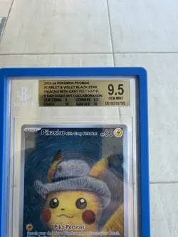 2023 Pikachu with Grey Felt Hat #85 Promo Pokemon x Van Gogh Art Mint BGS 9.5 - Image 2
