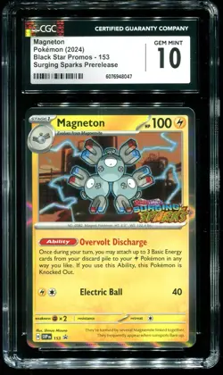 CGC 10 Magneton Prerelease Promo Surging Sparks 2024 Pokemon Card #153 - Image 1