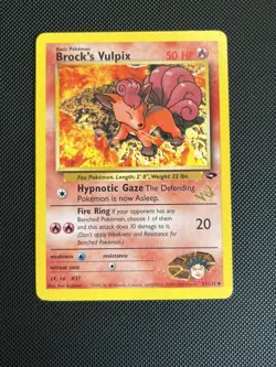 Pokemon Worlds Stamp Brock’s Vulpix 37/132- Gym Challenge Pokemon Card - LP - Image 1