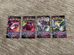 Pokemon Fusion Strike Booster Packs Complete Art Set (4 Packs) FACTORY SEALED - Image 1