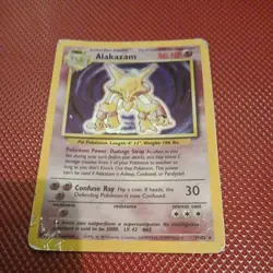 Pokemon Alakazam Base Set 1/102 Holo Rare WOTC Visible Damage played with - Image 1