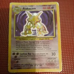 Pokemon Alakazam Base Set 1/102 Holo Rare WOTC Visible Damage played with - Image 2