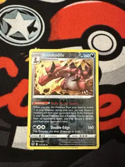 2022 Pokemon Silver Tempest Krookodile Reverse Holo 113/195 NM/M - Image 1