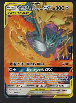 Moltres & Zapdos & Articuno GX 44/68 Holo Rare GX Hidden Fates Pokemon NM - Image 1
