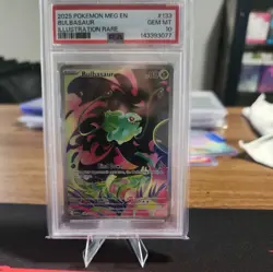 2025 POKEMON MEGA EVOLUTION #133/132 BULBASAUR ILLUSTRATION RARE PSA 10 - Image 1