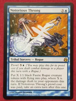 Magic The Gathering MORNINGTIDE NOTORIOUS THRONG blue card MTG - Image 1