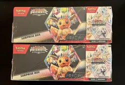 LOT OF 2 Pokemon Prismatic Evolutions Surprise Box+Booster Bundle Sams Club Set - Image 1
