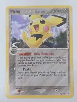 2006 Pokemon Pichu 76/110 EX Holon Phantoms Delta Species Card by Kouki Saitou - Image 1