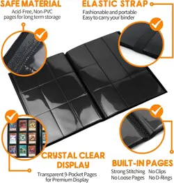 KIOEEE Trading Card Binder 9 Pocket, 360 Card Waterproof Folder with Top Loading - Image 3