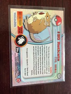 Raticate #20 Holo Topps Pokemon TV Animation Edition BLACK Label - Image 2